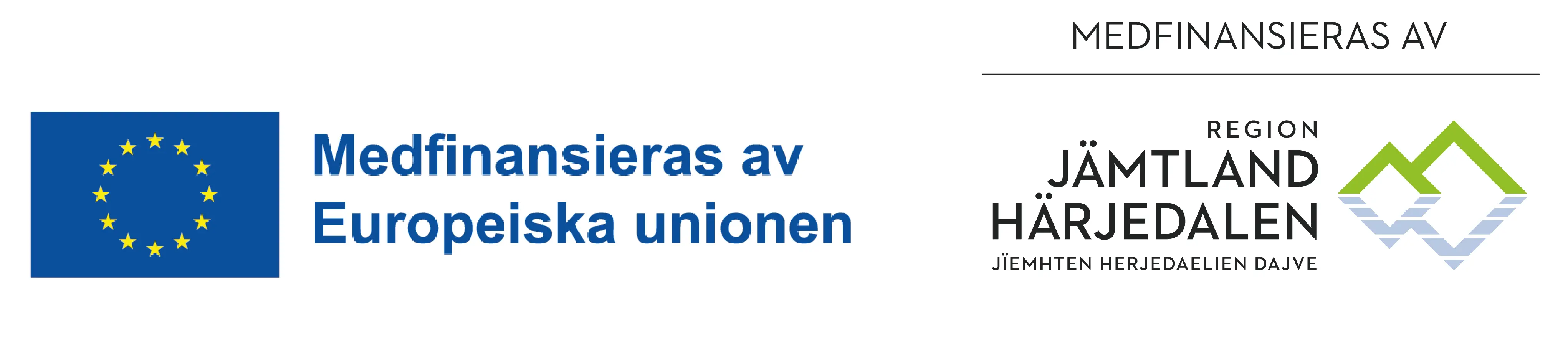 Logotyper för medfinansiering från Europeiska Unionen och Region Jämtland Härjedalen