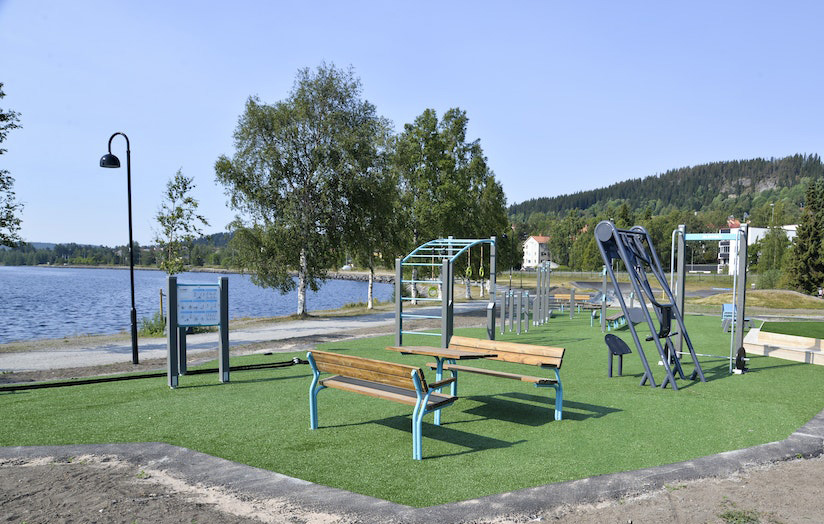 Bild på ett utegym.