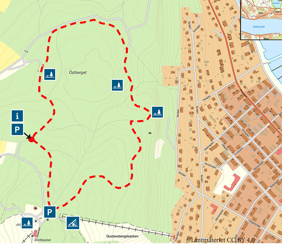 Karta över Östberget