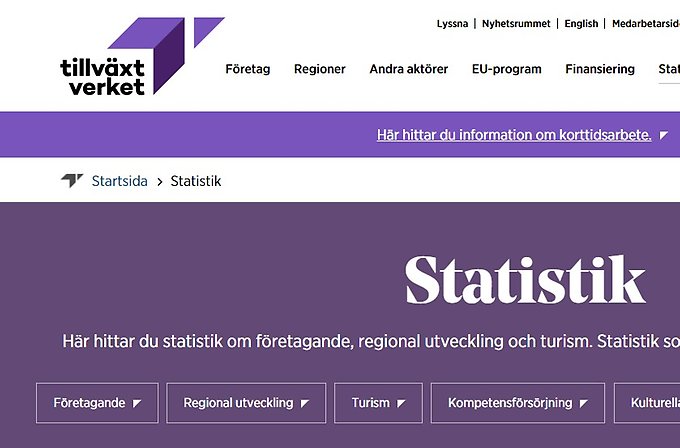 Tillväxtverket statistik