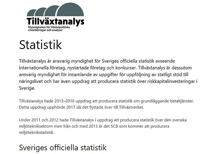 Tillväxtanalys statistik