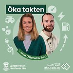 Öka takten. Programledarna Tove Östlund och Fredrik Alm. Finansierat av: Regionalfonden, Region Jämtland Härjedalen, Region Västernorrland och BioFuel Region.